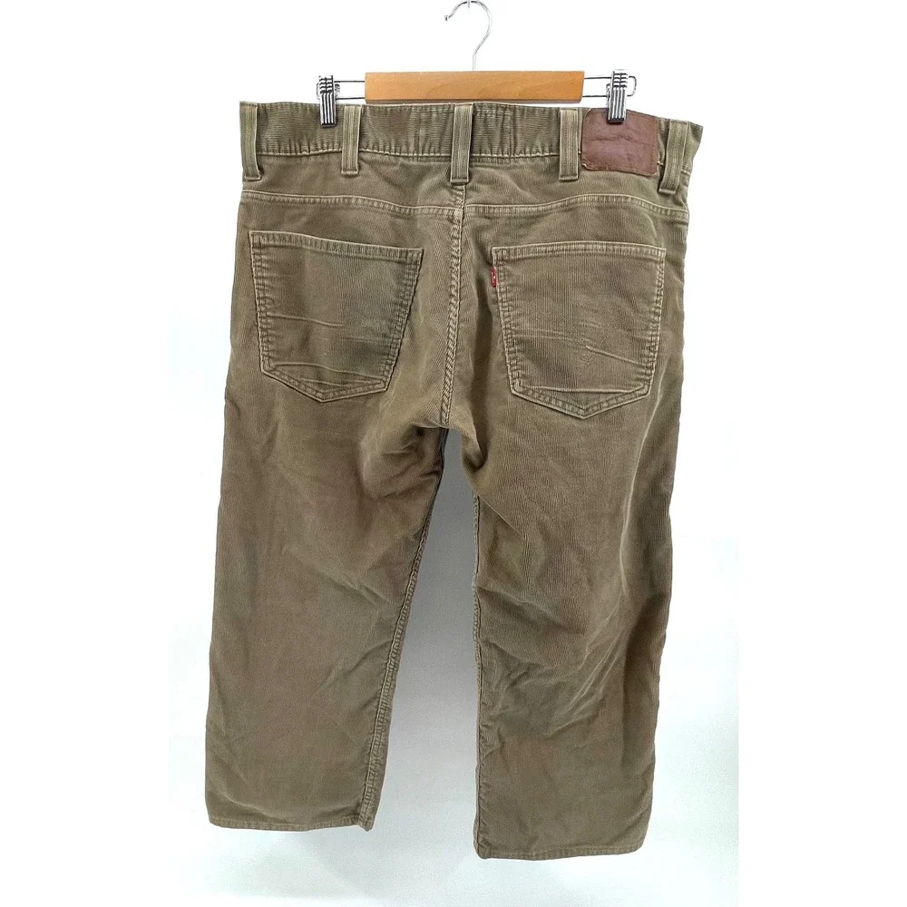 Levis 549 Low Loose Brown Corduroy Pants Mens 38x23 Custom Cropped Relaxed Fit